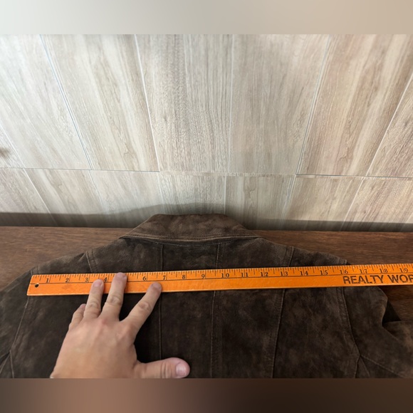 I. E. Relaxed Classic Brown Leather Suede Jacket - Picture 10 of 14